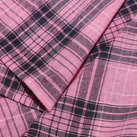 Women's Asymmetrical Hemline Plaid Front Tie Skirt -A - Picture 4 of 6